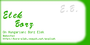 elek borz business card